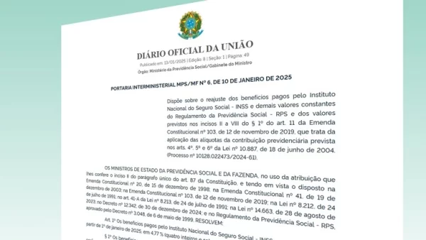 Liberado o envio de eventos de folha para o eSocial após publicação de portaria que reajusta valores previdenciários em 2025