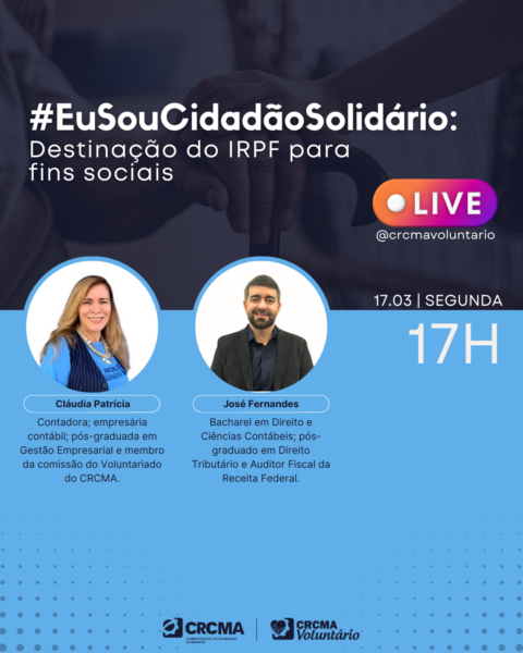 Acompanhe a #InstaLIVE: “Destinação do IRPF para fins sociais”! 📢🩵